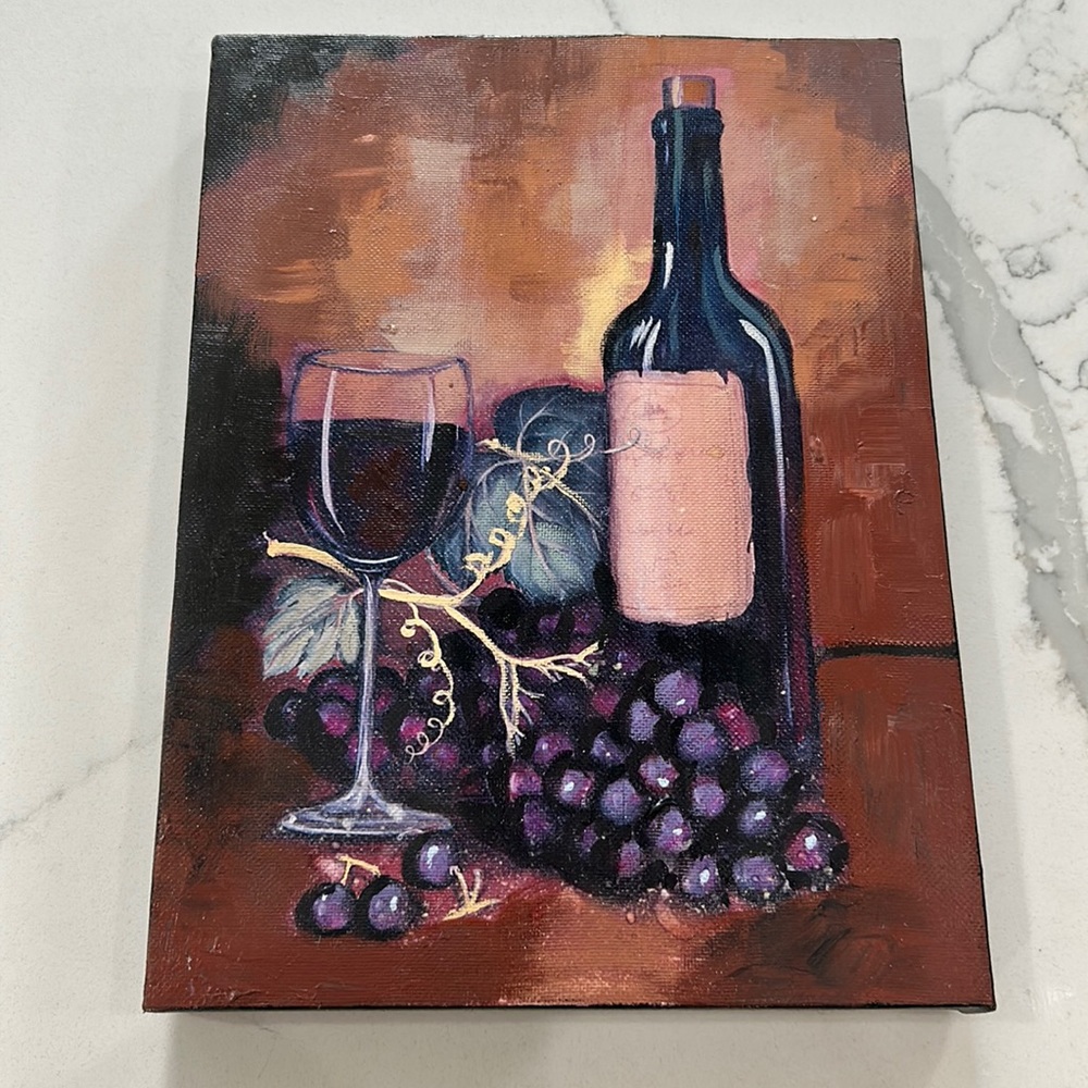 7.5 X 10 Wine Oil Painting
